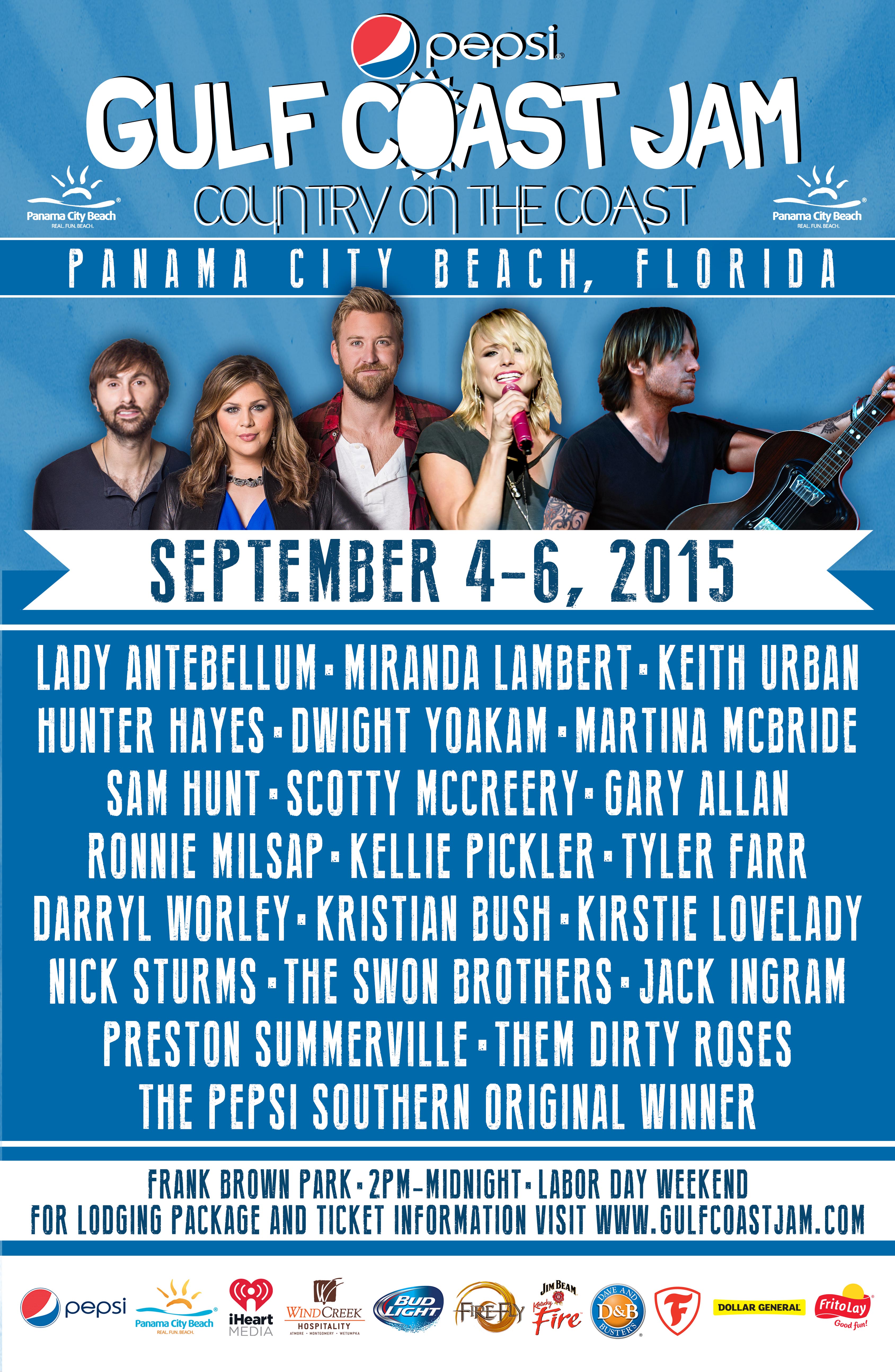 Pepsi Gulf Coast Jam Partners with Four New National Sponsors